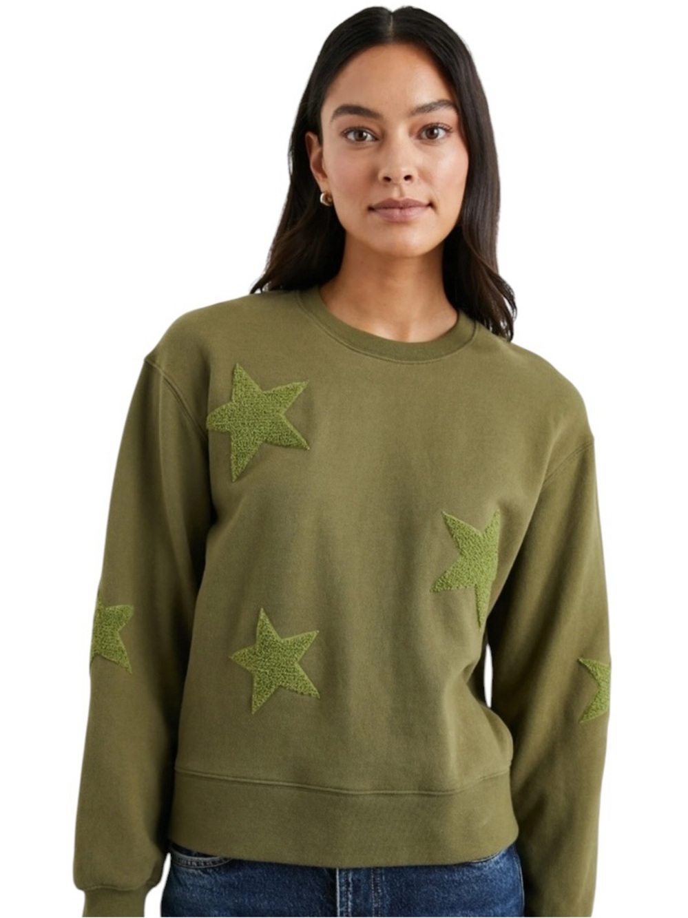Rails Sonia Star Olive Green Sweatshirt XL